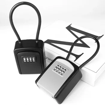  Сейф с 4-значным комбинированным ключом Водонепроницаемый сейф для хранения ключей со съемной цепочкой