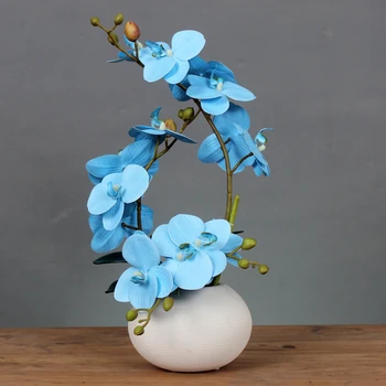 Современный минималистичный керамический ваза + бабочка орхидея искусственные цветы ремесла фаленопсис украшение журнальный столик цветочный орнамент
