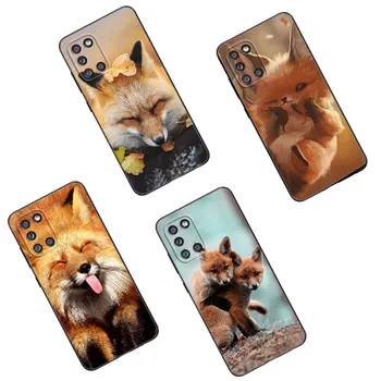 Чехол для телефона Lovely Animal Fox для Samsung Galaxy A01 A03 Core A04 E A02 A05 A10 A20 A21 A30 A50 S A6 A8 Plus A7 2018 Черная обложка
