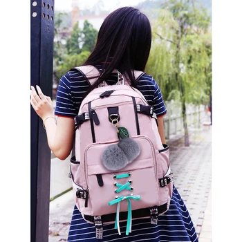 Школьный рюкзак для девочки-подростка Модный розовый черный рюкзак для девочек-студенток Школьная сумка Симпатичная сумка для книг