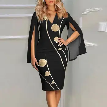 Элегантное облегающее платье с цветочным принтом Модное платье с принтом Облегающее платье с цветочным принтом Элегантное облегающее платье с V-образным вырезом для уличной одежды