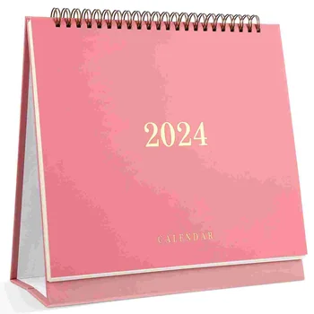 январь 2024 г. - июнь Настольный календарь Заметки Блоки Планировщик Ежемесячный календарь Настольный календарь из плотной бумаги (розовый)
